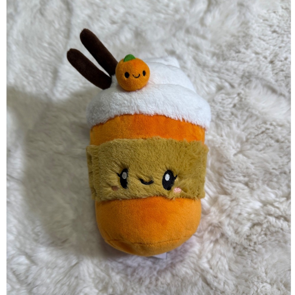 Squishable Pumpkin Spice Latte 7.5" Orange Plush Snackers Fall Coffee Toy